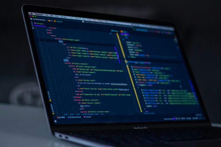 Abstract code and technology visualization representing AI development